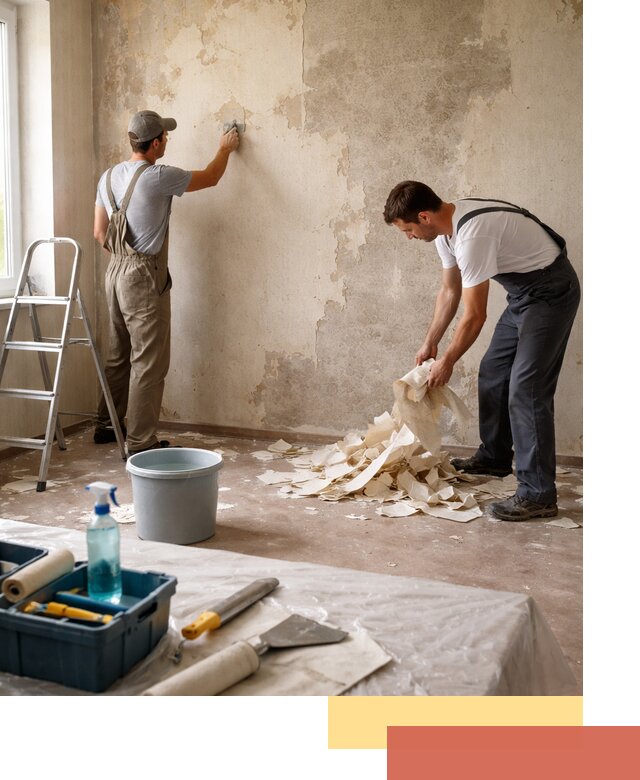 Снятие старых обоев в Полевском быстро и качественно