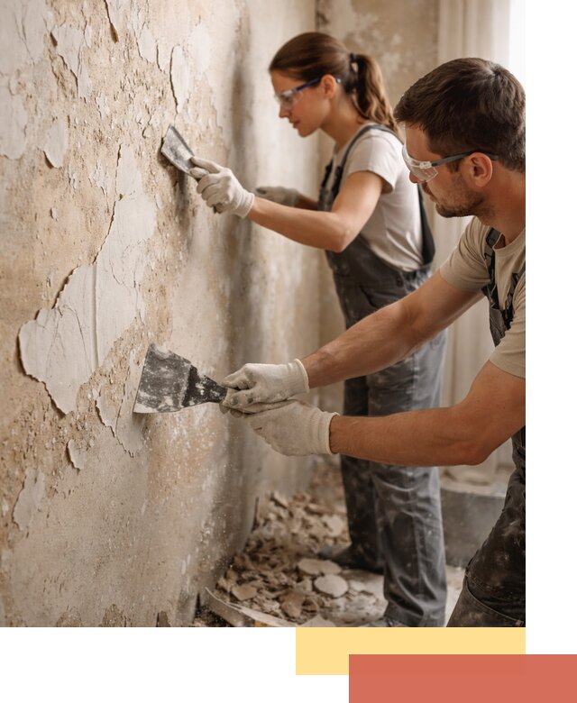 Снятие старой шпаклевки и подготовка поверхностей в Полевском