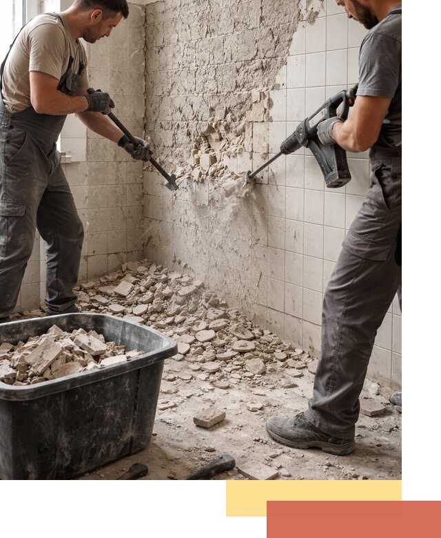 Демонтаж плитки со стен в Полевском быстро и аккуратно