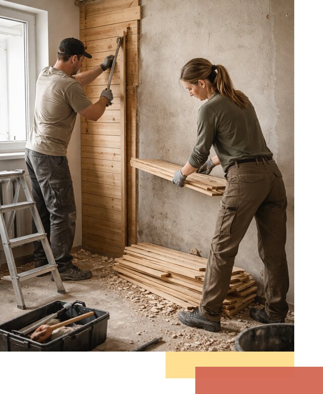 Демонтаж вагонки со стен в Полевском — профессиональный демонтаж