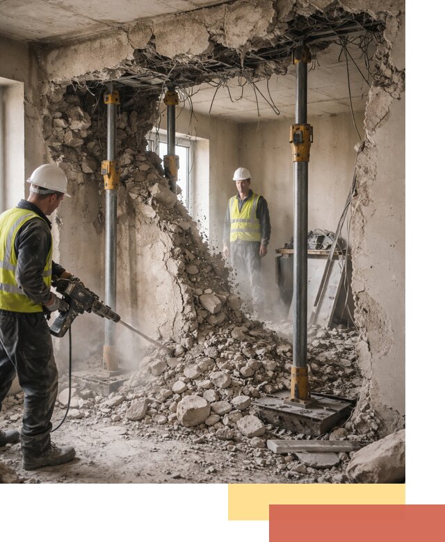 Снос несущих стен в Полевском с гарантией безопасности и качества