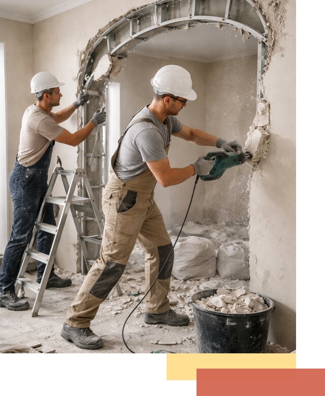 Демонтаж гипсокартонной арки в Полевском быстро и аккуратно