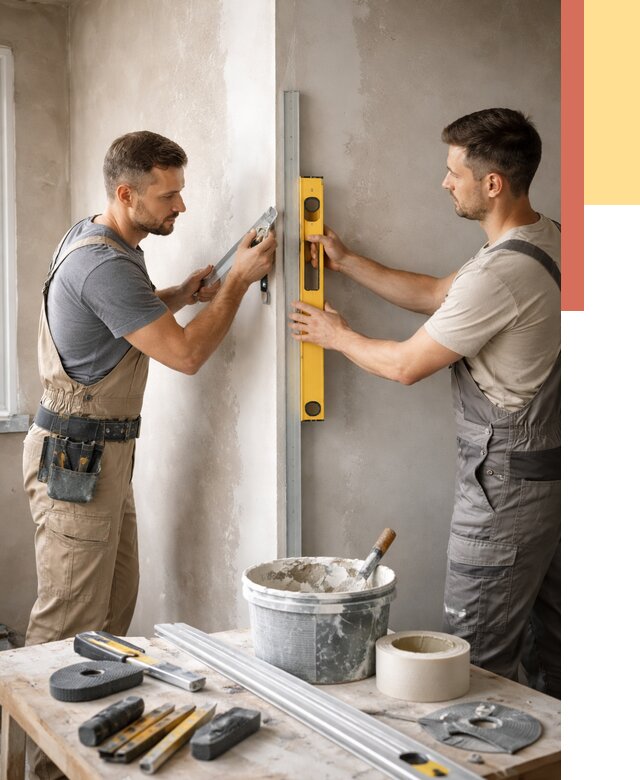 Выведение углов стен в Полевском от 1899 руб. быстро и недорого | ОТДЕЛОЧНИК-Плв