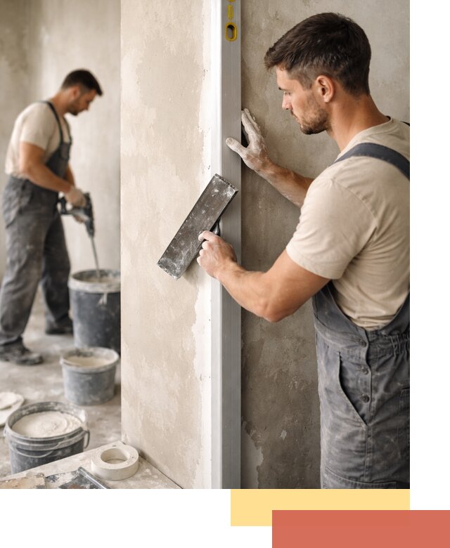 Выведение углов стен в Полевском: монтаж и оштукатуривание