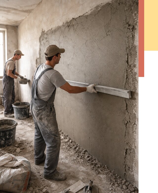 Цементная штукатурка стен в Полевском от 4619 руб/м2 — быстро и недорого | ОТДЕЛОЧНИК-Плв