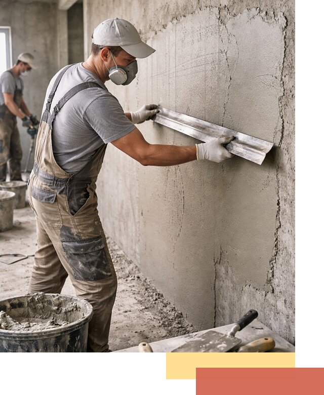 Штукатурка бетонных стен в Полевском качественно и долговечно