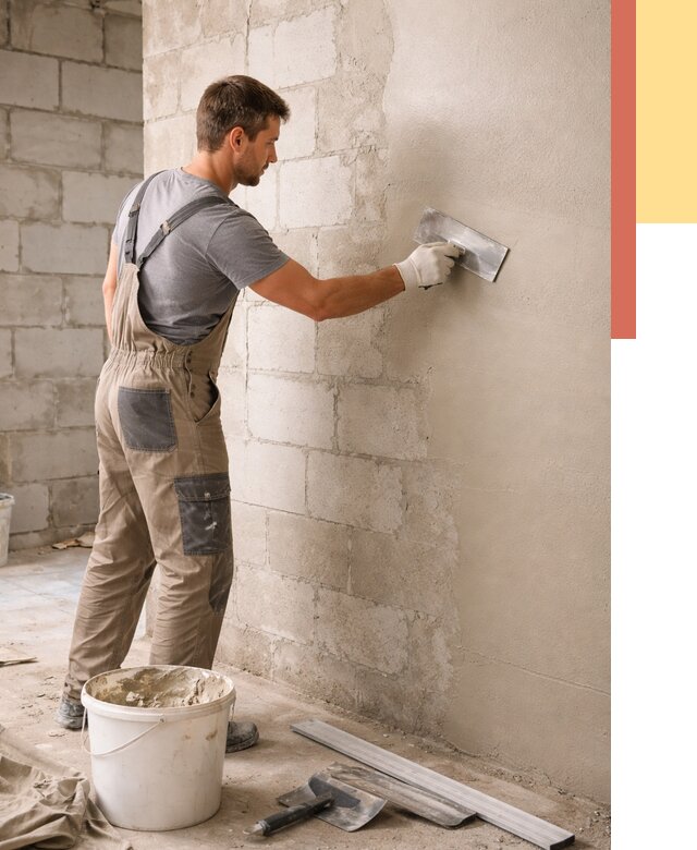 Штукатурка стен из газобетона в Полевском от 2156 руб./м2 — быстро и недорого | ОТДЕЛОЧНИК-Плв