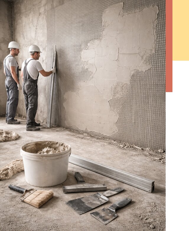 Штукатурка стен по сетке в Полевском от 5646 руб./м2 — быстро и недорого | ОТДЕЛОЧНИК-Плв