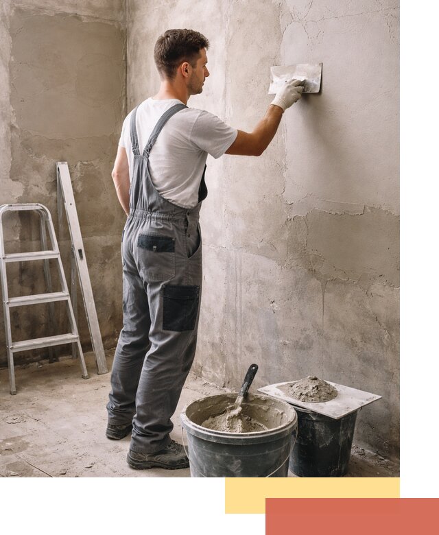 Штукатурка стен в ванной под ключ в Полевском