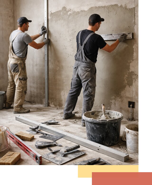 Профессиональная штукатурка стен под плитку в Полевском