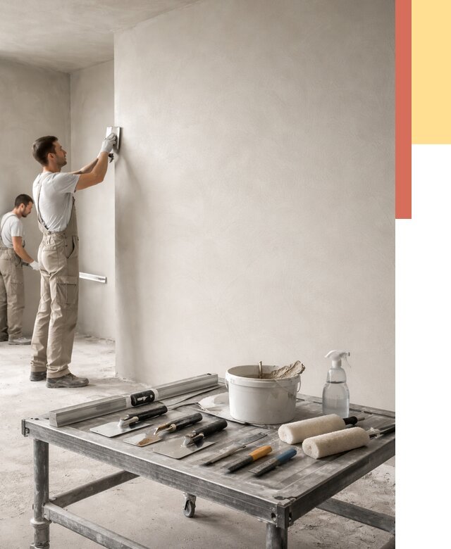 Штукатурка стен под покраску в Полевском от 4619 руб./м² — качественно и недорого | ОТДЕЛОЧНИК-Плв