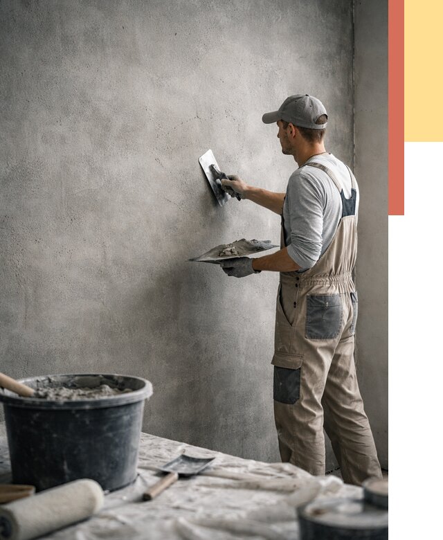 Декоративная штукатурка под бетон в Полевском от 2566 руб./м² — нанесение под ключ | ОТДЕЛОЧНИК-Плв