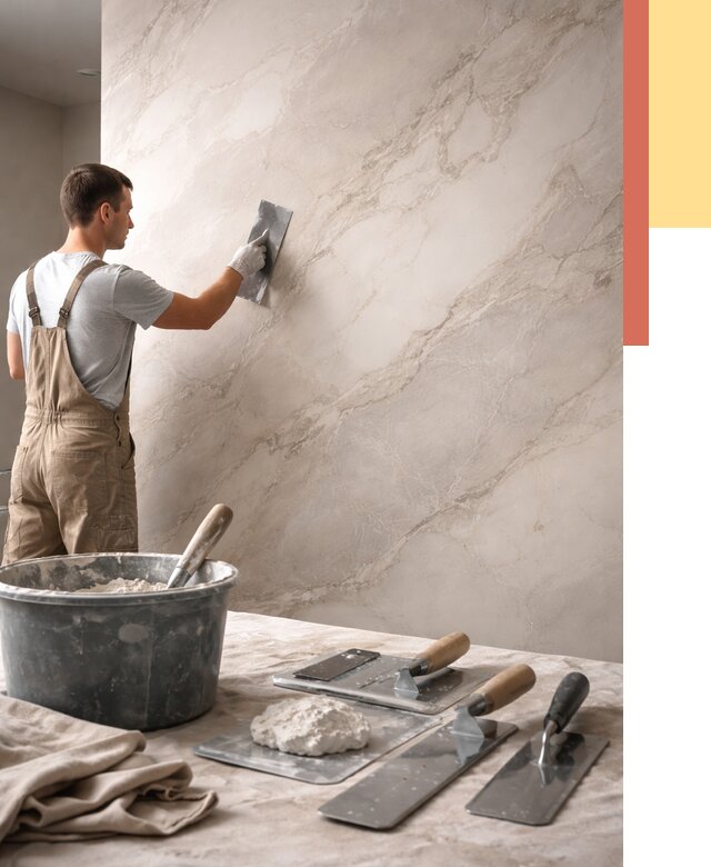 Декоративная штукатурка под мрамор в Полевском от 2874 руб./м² — быстро и недорого | ОТДЕЛОЧНИК-Плв