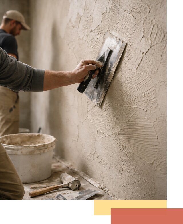 Фактурная штукатурка стен в Полевском — монтаж, отделка, реставрация