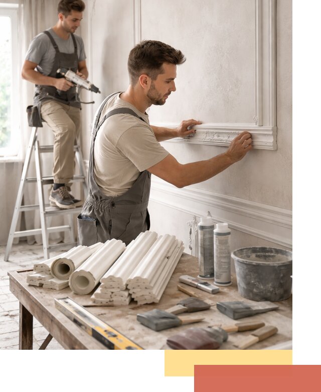 Монтаж лепнины на стены в Полевском профессионально и качественно