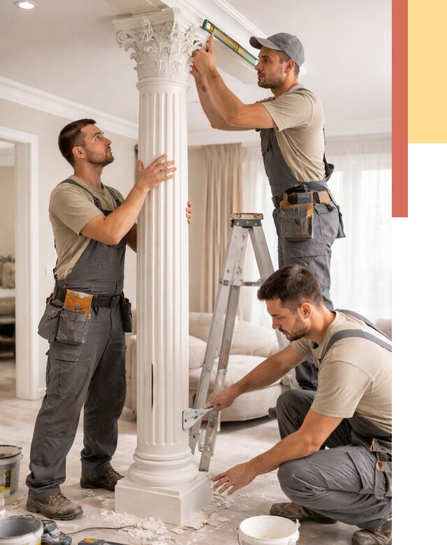 Установка декоративных колонн в Полевском от 12318 руб. под ключ | ОТДЕЛОЧНИК-Плв