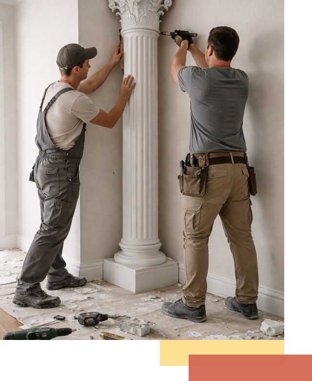 Установка декоративных колонн в Полевском под ключ