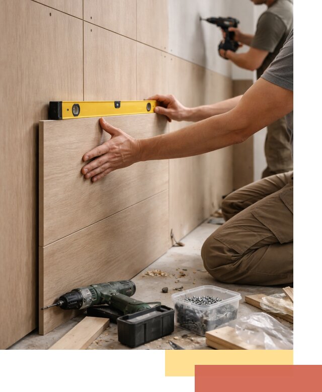 Профессиональный монтаж МДФ панелей на стены в Полевском