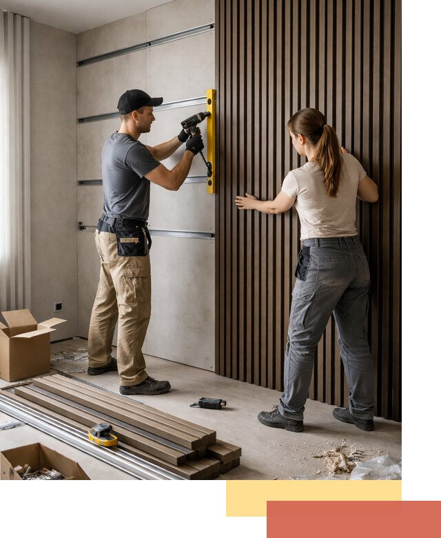 Монтаж реечных панелей на стены в Полевском