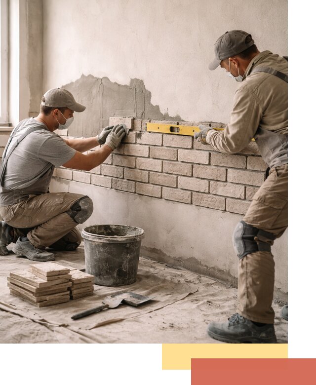 Монтаж декоративного кирпича профессионально в Полевском