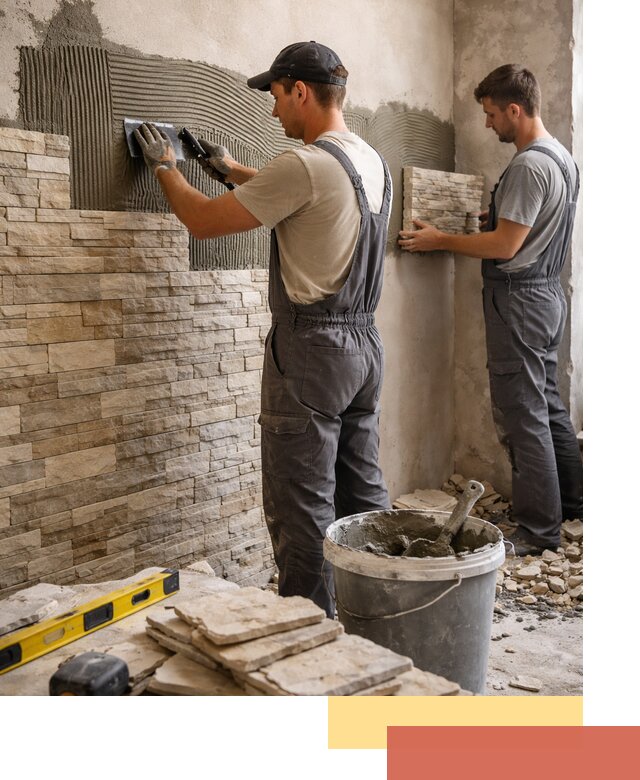 Монтаж искусственного камня в Полевском — облицовка стен и фасадов