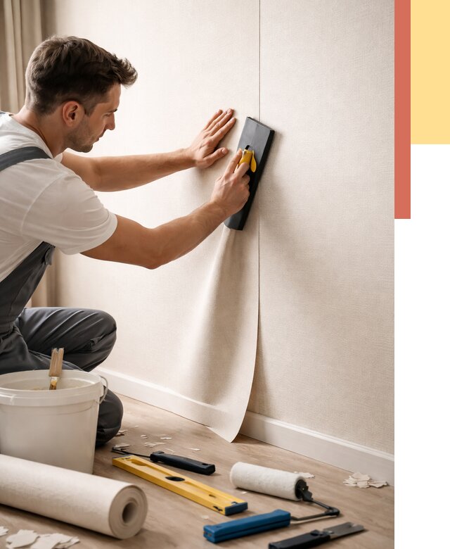 Поклейка виниловых обоев в Полевском от 4619 руб. | Быстро и недорого — ОТДЕЛОЧНИК-Плв