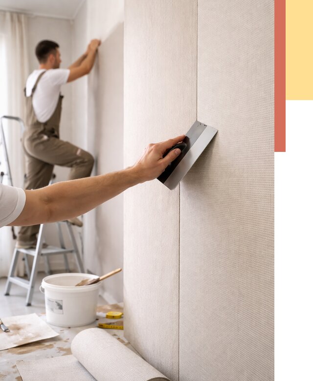 Поклейка текстильных обоев в Полевском от 4619 руб. под ключ | ОТДЕЛОЧНИК-Плв