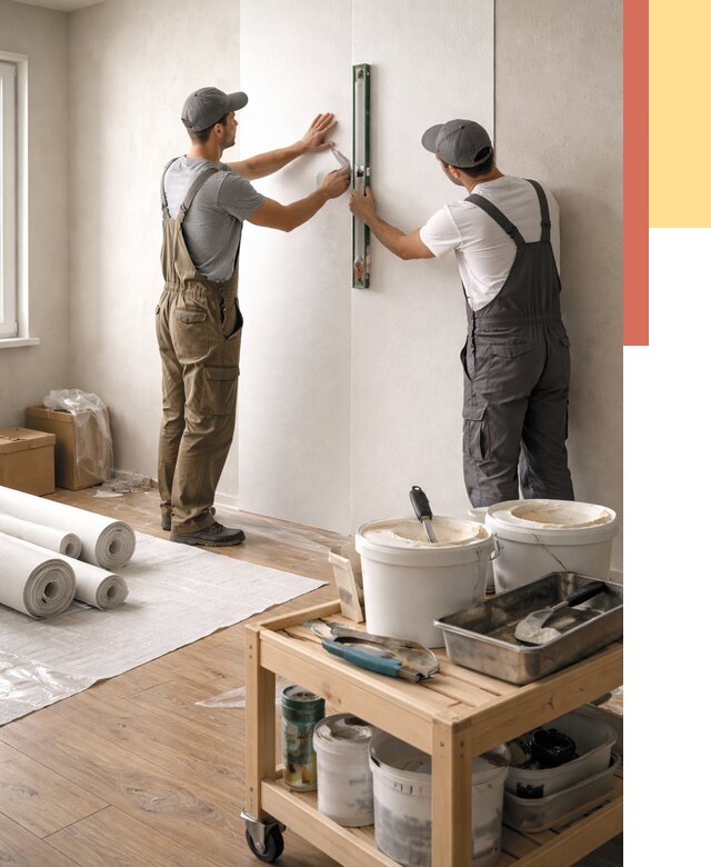 Поклейка стеклообоев в Полевском от 6672 руб. за м2 — быстро и недорого | ОТДЕЛОЧНИК-Плв