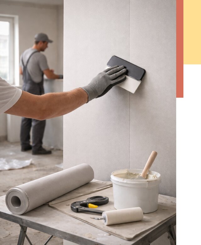 Поклейка обоев под покраску в Полевском от 3593 руб. за м2 | ОТДЕЛОЧНИК-Плв