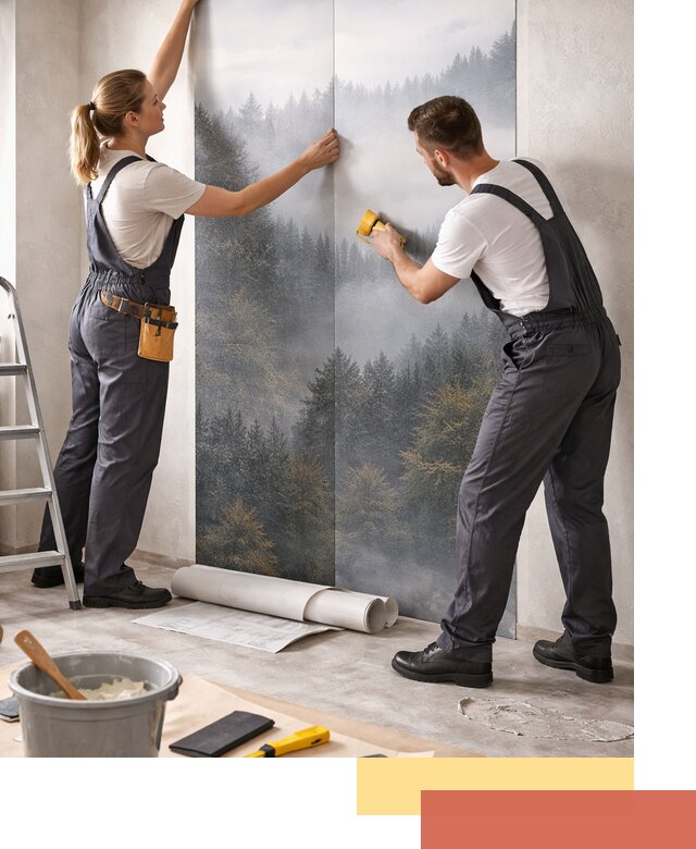 Поклейка фотообоев профессионально в Полевском под ключ