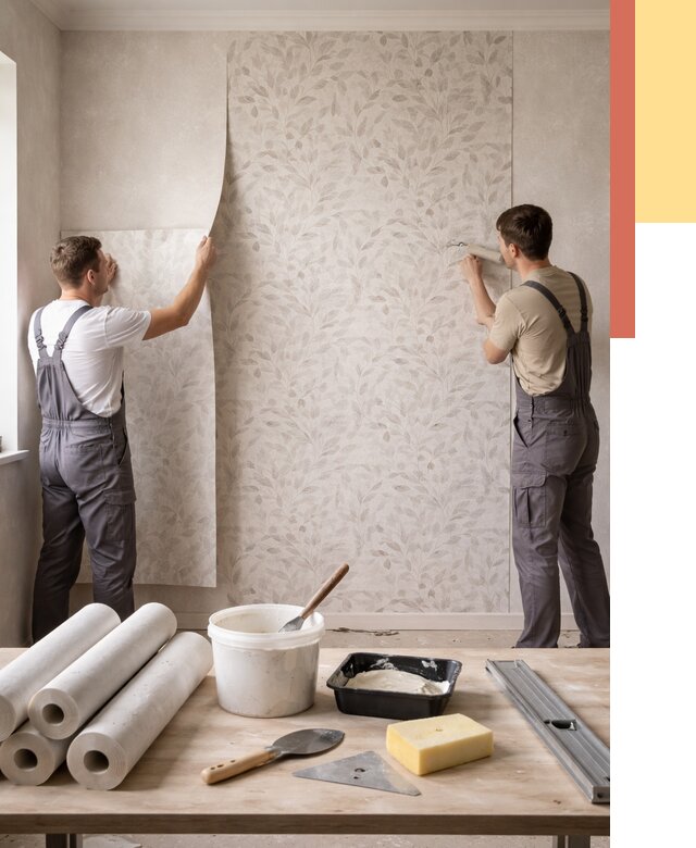 Поклейка обоев с подбором рисунка в Полевском от 3593 руб. | ОТДЕЛОЧНИК-Плв - быстро и недорого