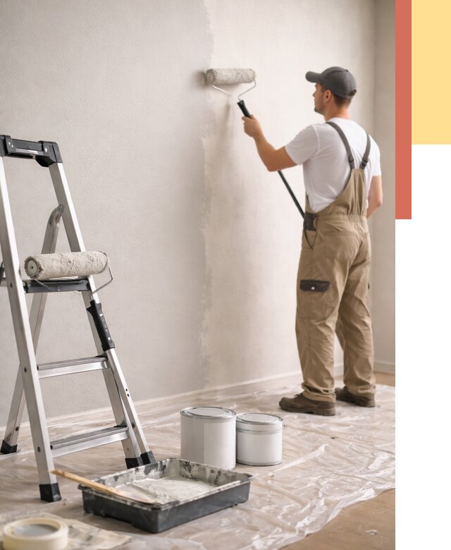 Покраска стен латексной краской в Полевском от 4619 руб. за м2 | ОТДЕЛОЧНИК-Плв