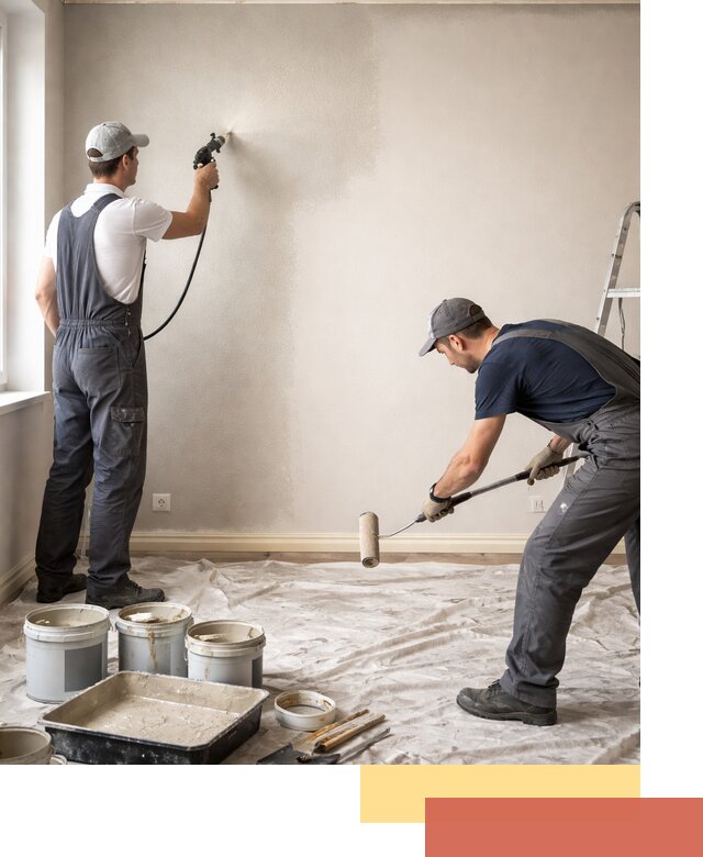 Покраска стен моющейся краской и защита поверхностей в Полевском