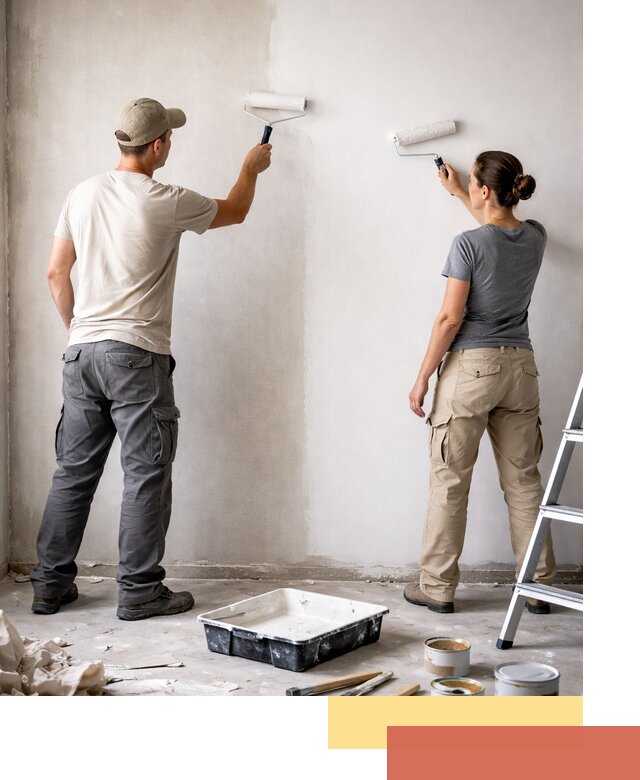 Окраска стен по стеклохолсту в Полевском качественно и долговечно