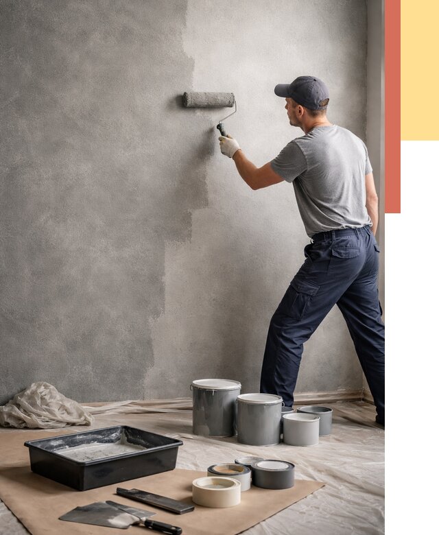 Покраска стен под бетон в Полевском от 667 руб. за м2 — быстро и недорого | ОТДЕЛОЧНИК-Плв