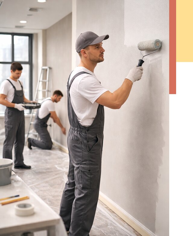 Покраска стен в офисе в Полевском от 8725 руб. — быстро и недорого | ОТДЕЛОЧНИК-Плв