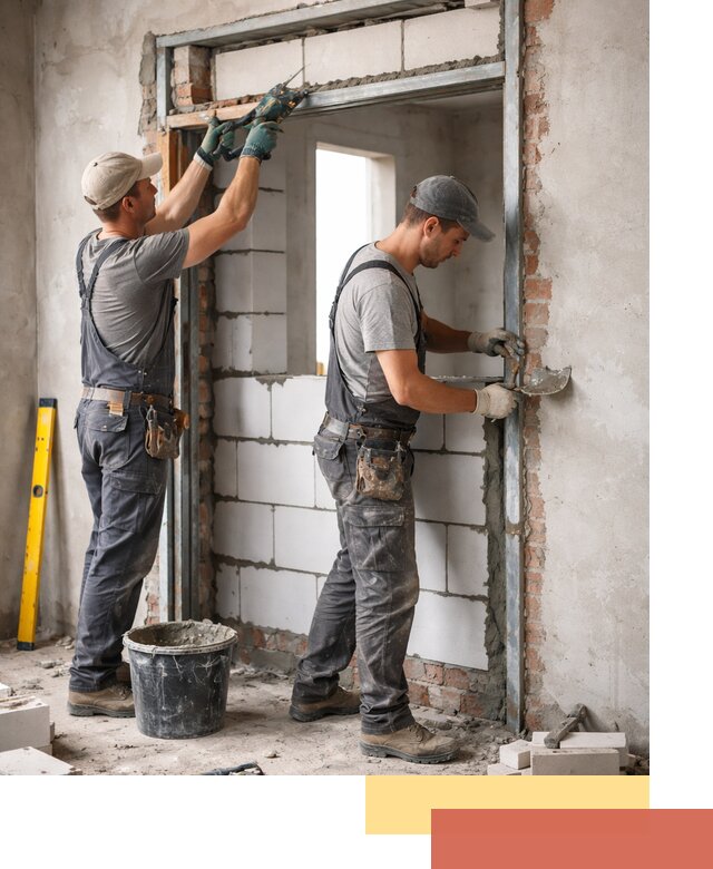 Закладка дверного проема под ключ в Полевском: демонтаж, монтаж, отделка