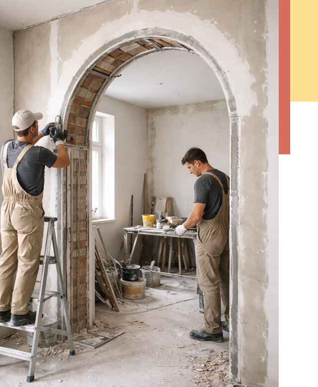 Устройство арочного проема в Полевском от 9752 руб. под ключ — быстро и недорого | ОТДЕЛОЧНИК-Плв