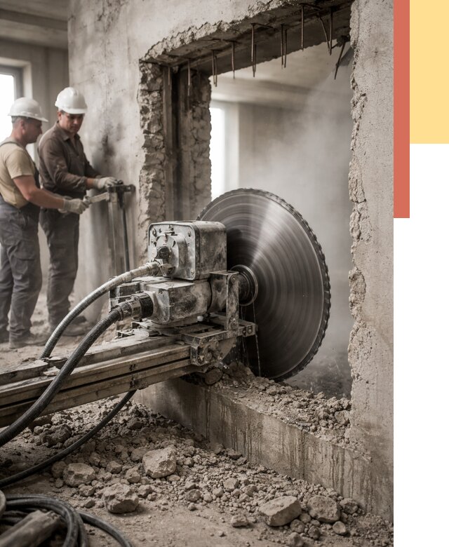 Алмазная резка проемов в Полевском от 4619 руб. быстро и недорого | ОТДЕЛОЧНИК-Плв