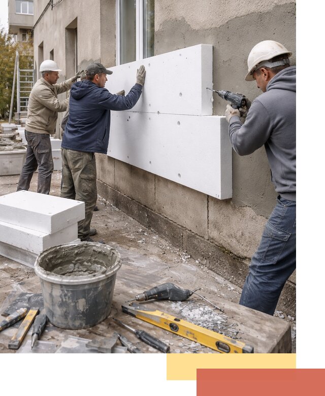 Утепление наружных стен пенопластом в Полевском