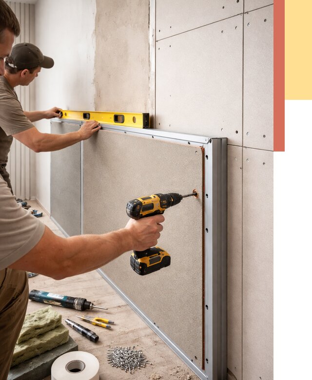 Шумоизоляция стен панелями ЗИПС в Полевском от 2258 руб./м² под ключ | ОТДЕЛОЧНИК-Плв