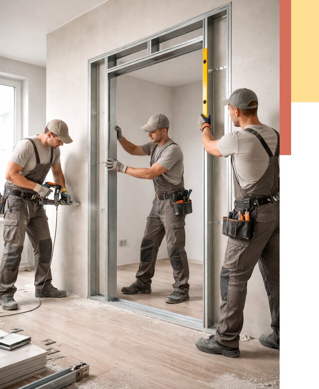 Устройство дверного проема в перегородке в Полевском от 4619 руб. под ключ | ОТДЕЛОЧНИК-Плв