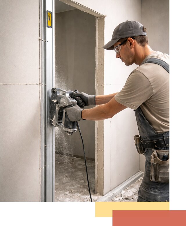 Устройство дверного проема в перегородке в Полевском