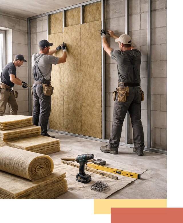 Шумоизоляция перегородок из блоков в Полевском — монтаж и защита шумоизоляцией