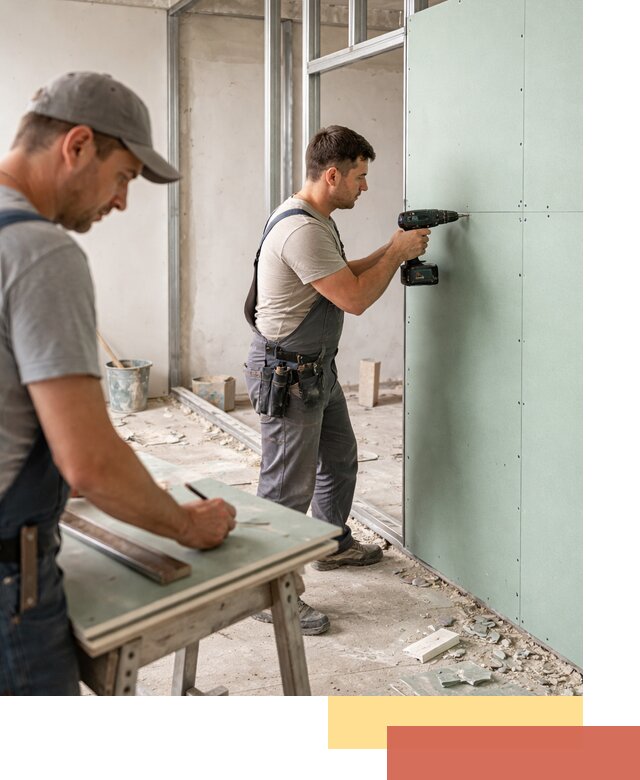 Перегородки из влагостойкого гипсокартона под ключ в Полевском