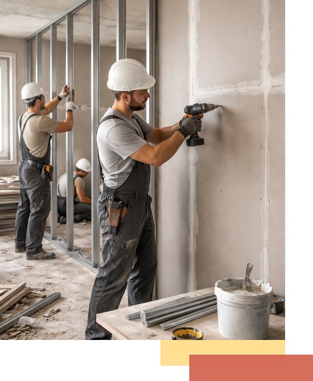 Перегородки из огнестойкого гипсокартона в Полевском под ключ