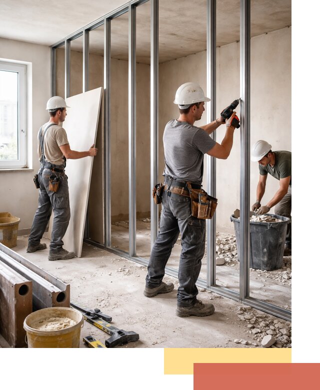 Перенос гипсокартонной перегородки в Полевском профессионально и быстро