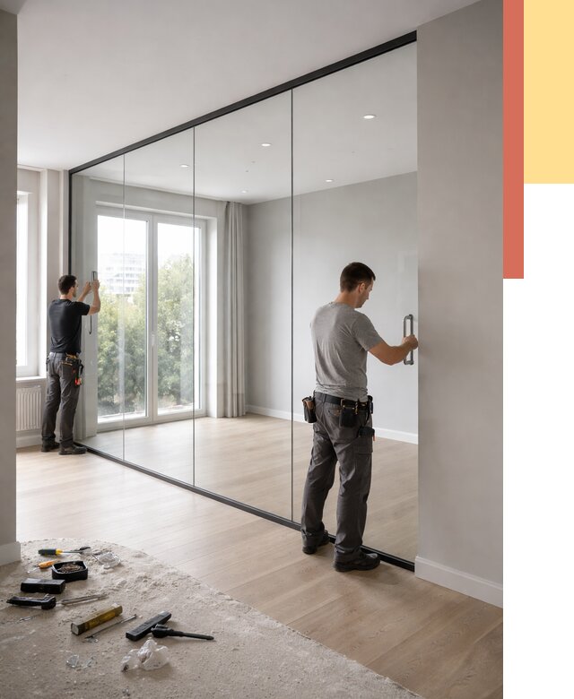 Изготовление стеклянных перегородок в Полевском от 12677 руб. под ключ | ОТДЕЛОЧНИК-Плв