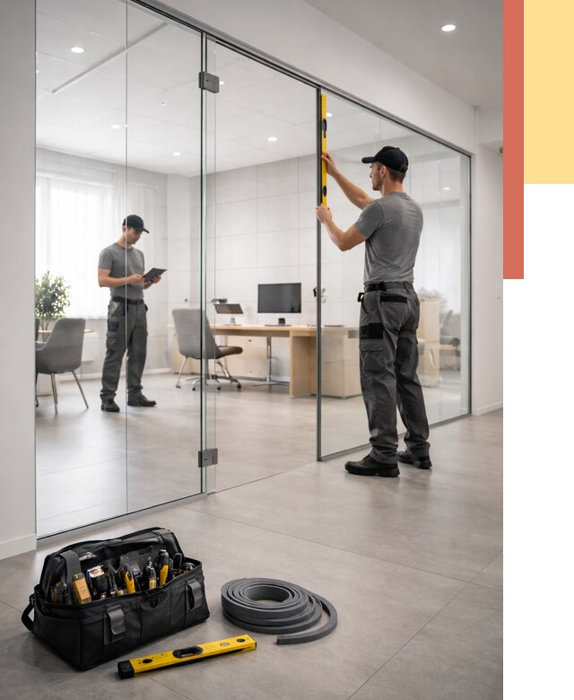 Цельностеклянные перегородки под ключ в Полевском от 9752 руб. — монтаж и цены | ОТДЕЛОЧНИК-Плв