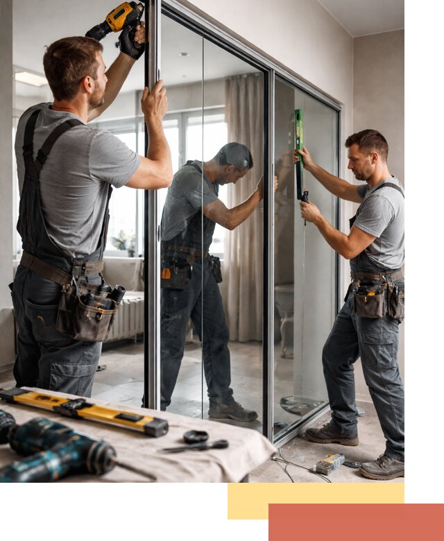 Каркасные стеклянные перегородки под ключ в Полевском